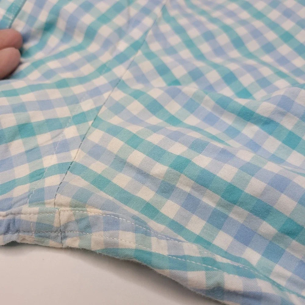 J. Crew Shirt Mens‎ XL Green Blue Gingham Plaid Thompson Long Sleeve